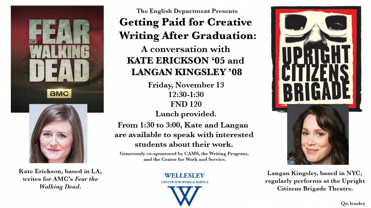 Getting Paid for Creative Writing after Graduation: A conversation with Kate Erickson and Langan Kingsley