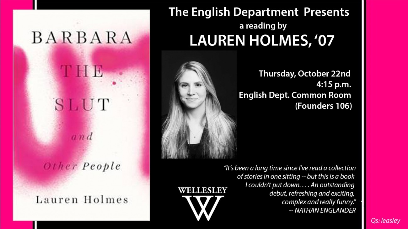 The English Department presents a reading by Lauren Holmes