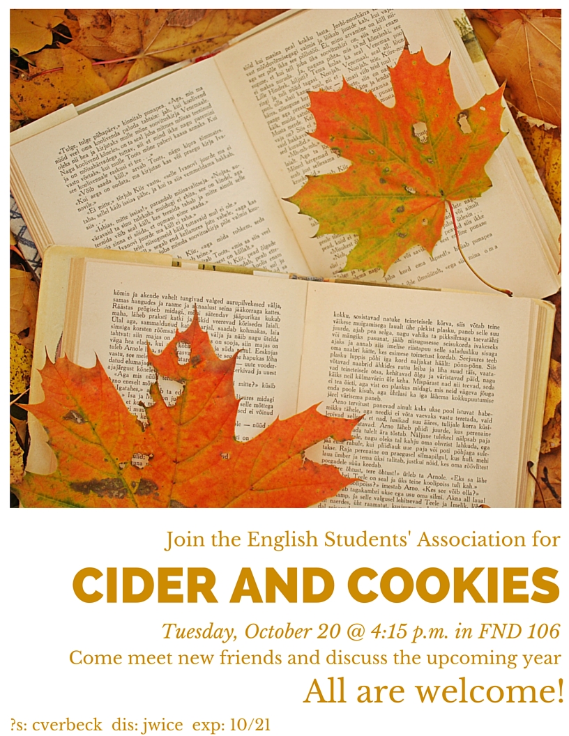 Join the English Students' Association for Cider and Cookies