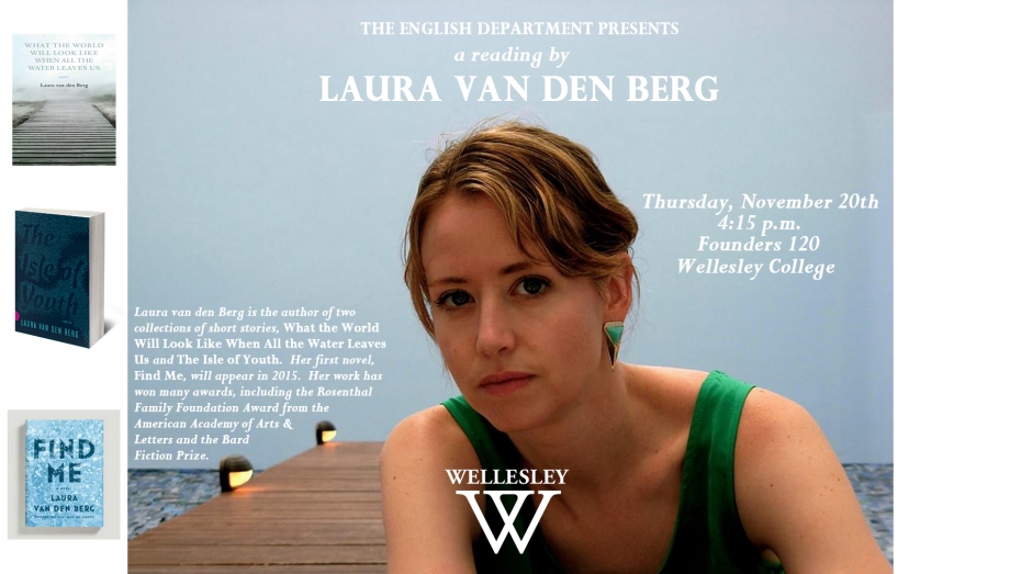 The English department present a ready by Laura Van Den berg