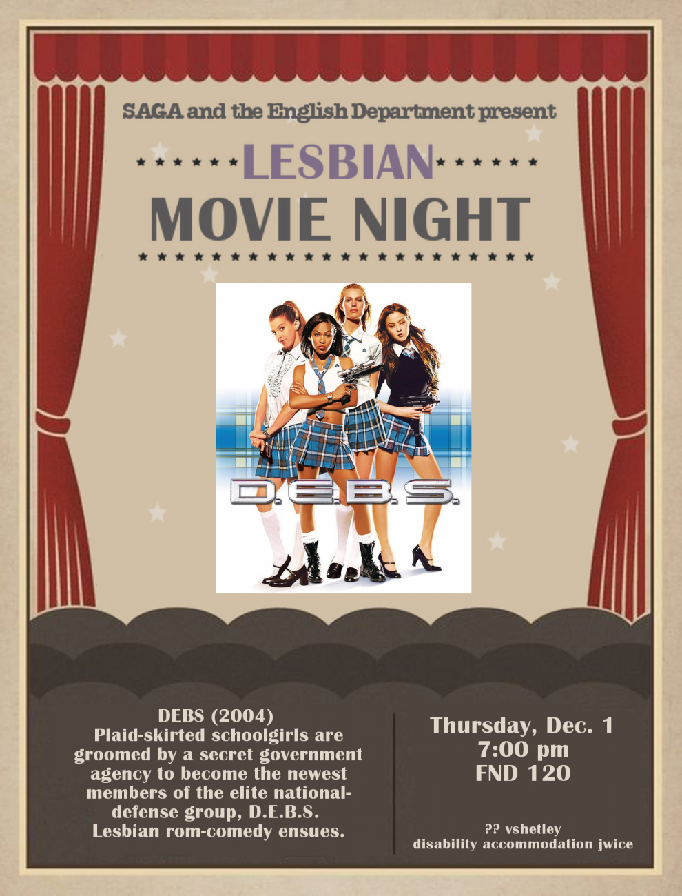 SAGA and the English Department present "Lesbian Movie Night"