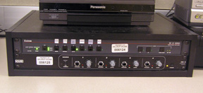 Picture of the Extron boxes for switching between media inputs