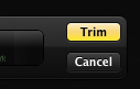 Yellow Trim button in QuickTime control panel