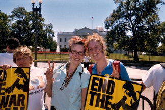 Students at a peace rally