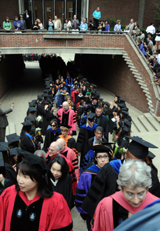 Faculty lining up for commencement