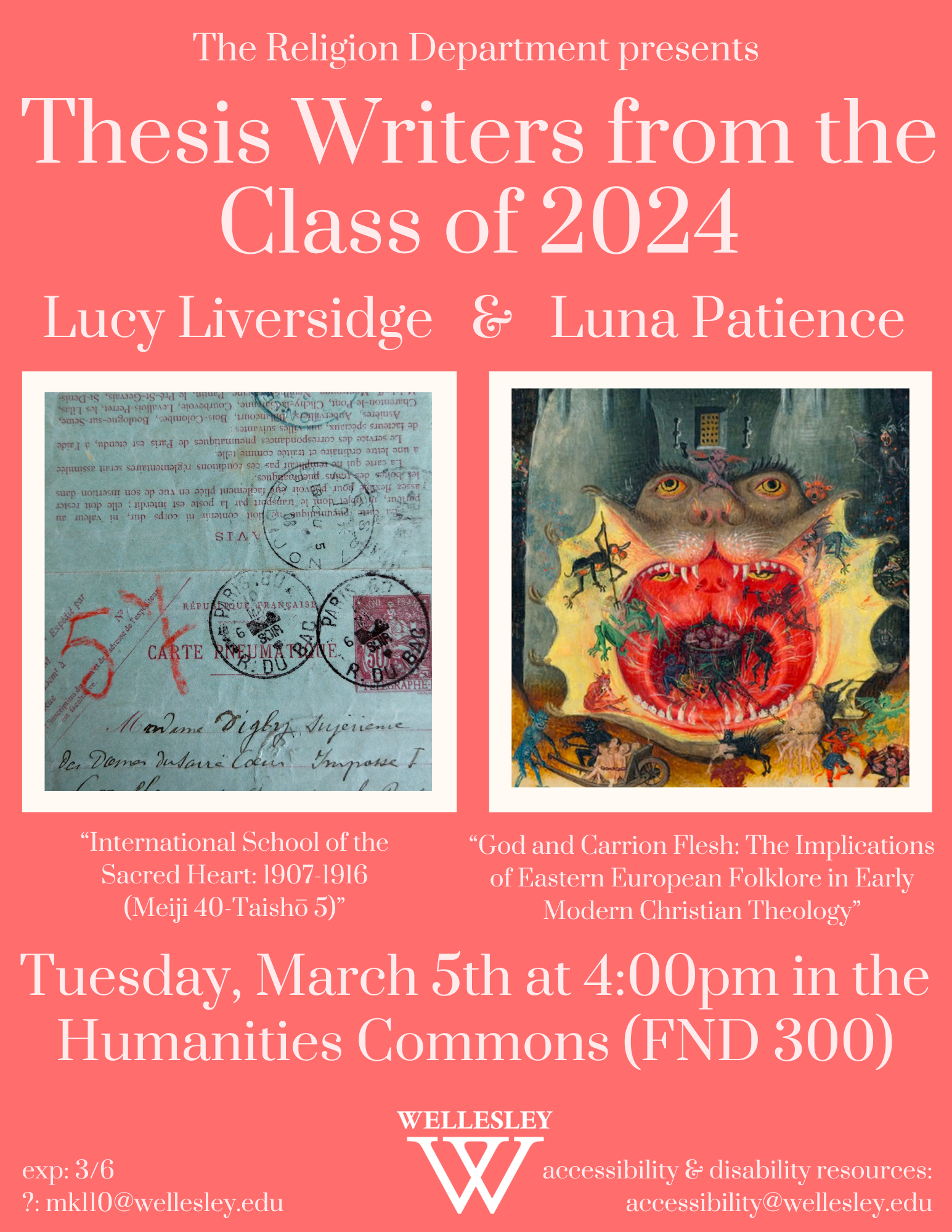 2024 Thesis Writers from the Class of 2024 Lucy Liversidge & Luna Patience