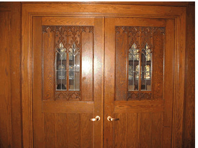 doors opening to Cervantes House dining room