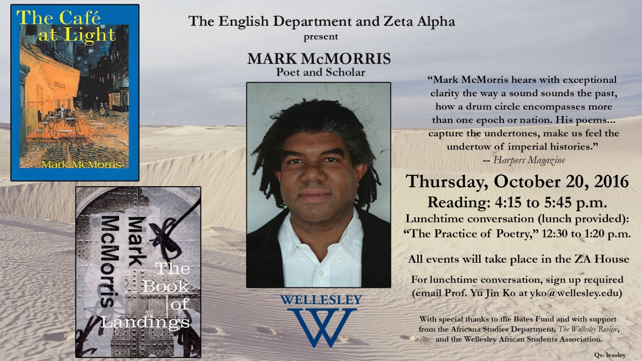The English Department and ZA present Mark McMorris, poet and scholar