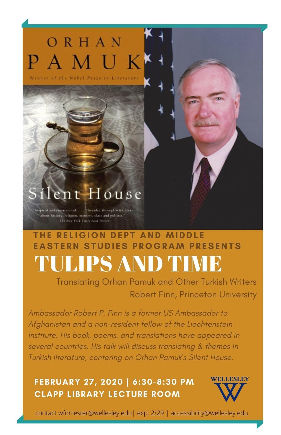 2020 Lecture by Robert Finn of Princeton University Called Tulips and Time, Translating Orhan Pamuk and Other Turkish Writers