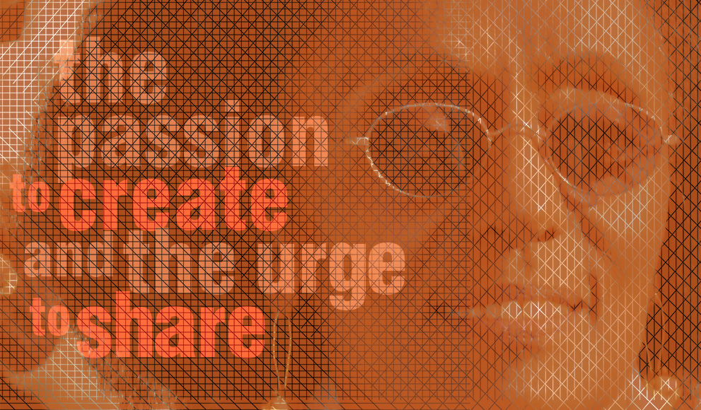 Image of Professor Salem Mekuria with her lecture title overlaid, "The Passion to Create and the Urge to Share."