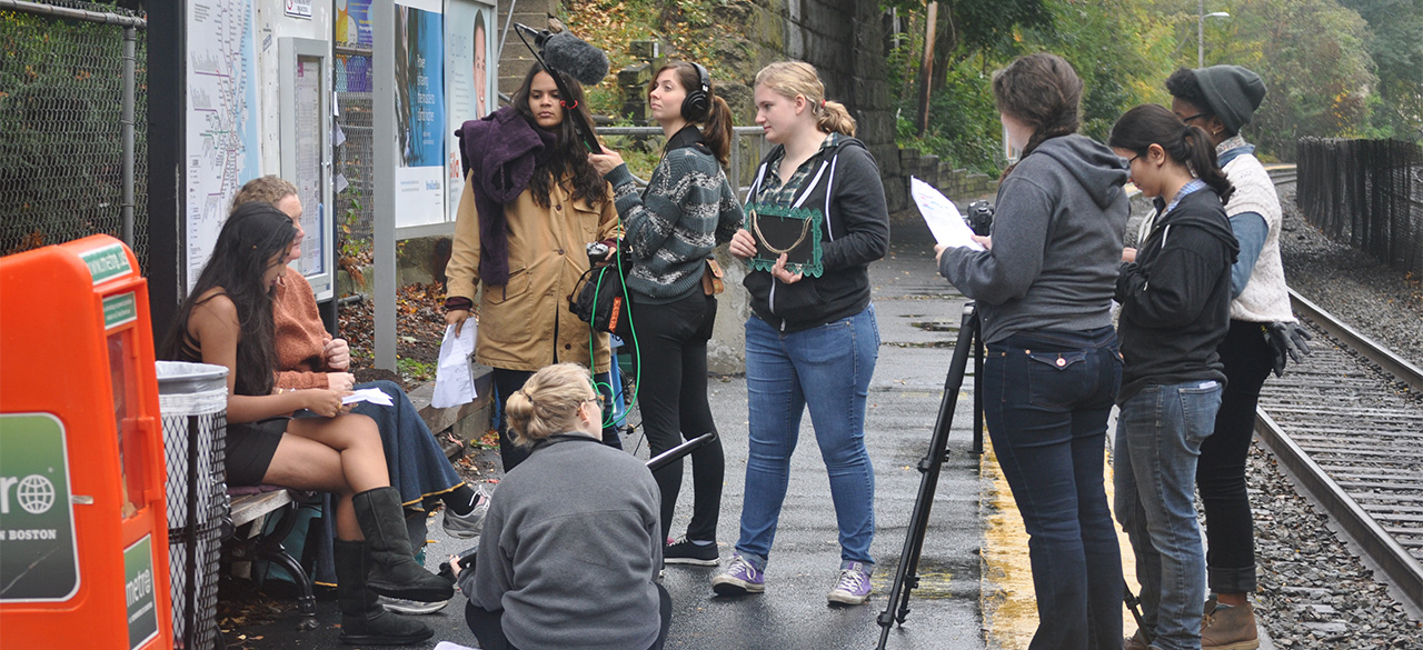 Cinema and Media Studies students work together on a film.