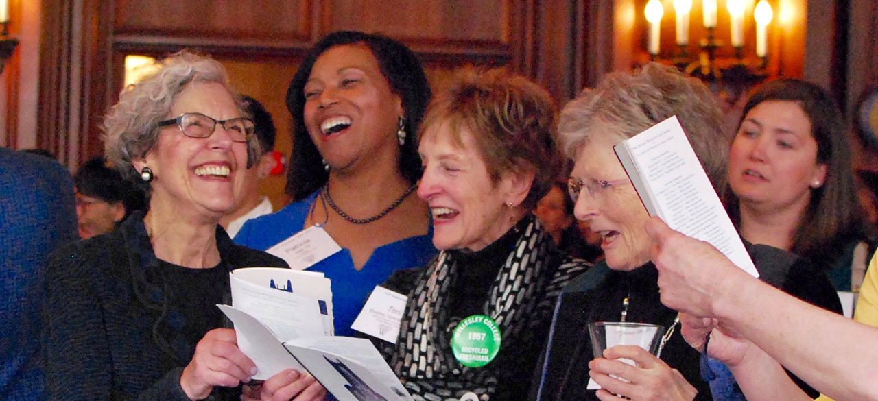 Alumnae together at the 125th anniversary of the Chicago Wellesley Club on April 2, 2016