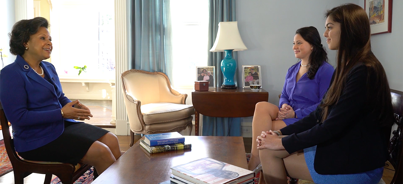 Students Shivani Kuckreja ’16 and Charlotte Harris ’16 interview Dr. Paula A. Johnson, Wellesley's 14th President