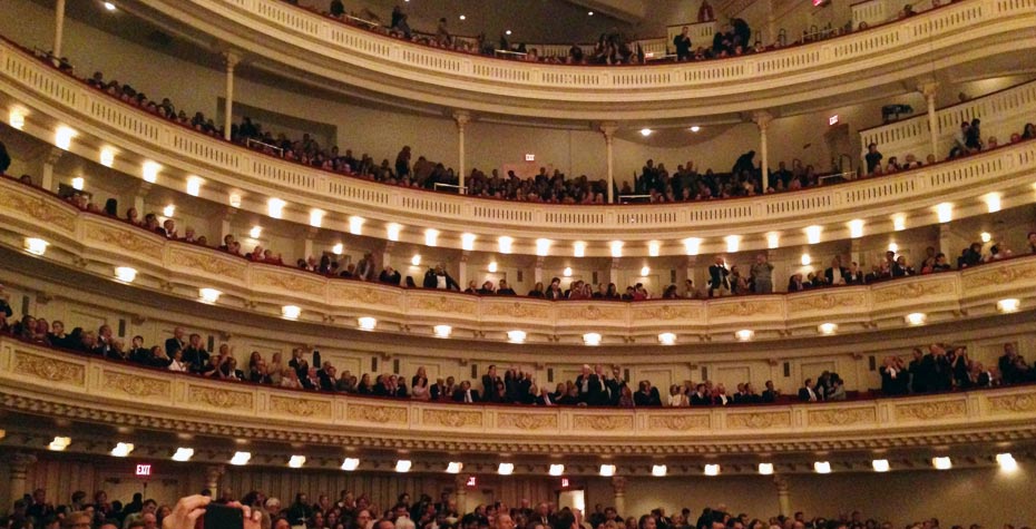 carnegie hall balconies with audience