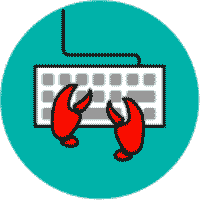 lobster typing on keyboard