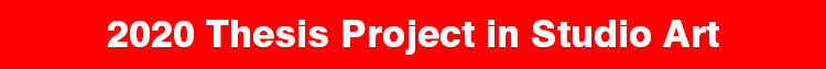red banner with white text reading '2020 Thesis Project in Studio Art'
