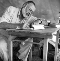 Hemingway at Desk