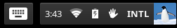 Screenshot of the Chrome OS Launcher/Taskbar with On-screen Keyboard and Accessibility icons