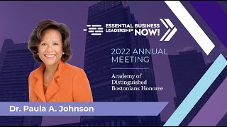 Paula A. Johnson was awarded a 2022 Distinguished Bostonian award.