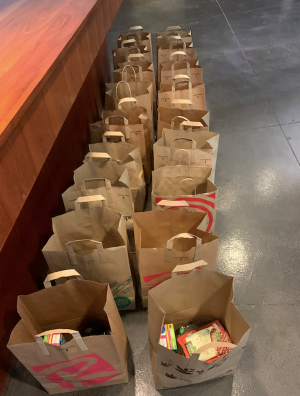 Grocery bags full of food for Food Pantry Grant